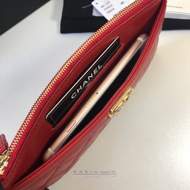 Chanel女包 81254 香奈兒新款leboy手拿包 Chanel拉鏈長錢包  djc2983